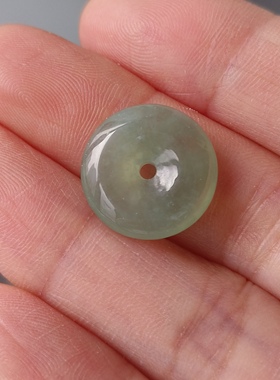 新品天然缅甸翡翠A货冰种嫩绿小平安扣玉挂件男女款玉石编手绳