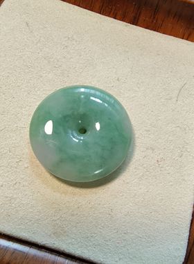 天然缅甸翡翠A货阳绿平安扣男女款玉吊坠本命年挂坠生日礼物