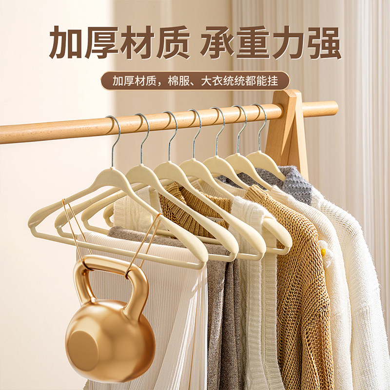宽肩植绒衣架家用挂衣整理师专用无痕防滑防肩角衣柜晾衣服撑子 - 图3