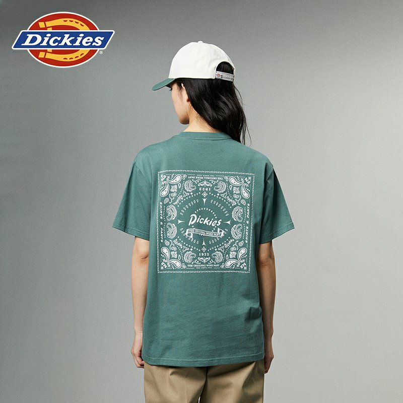 Dickies24春夏新品 后背大印花舒适内搭圆领短袖T恤 男女情侣 - 图3