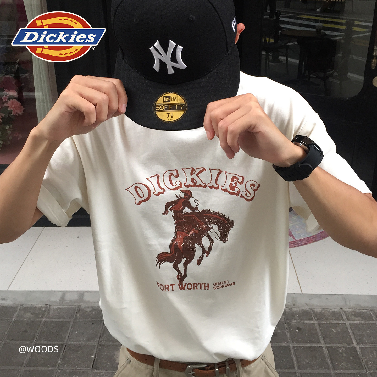 Dickies帝酷适25春夏新款西部文化印花宽松重磅棉短袖T恤男女情侣,淘宝优惠券,粉丝福利购,淘宝优惠卷