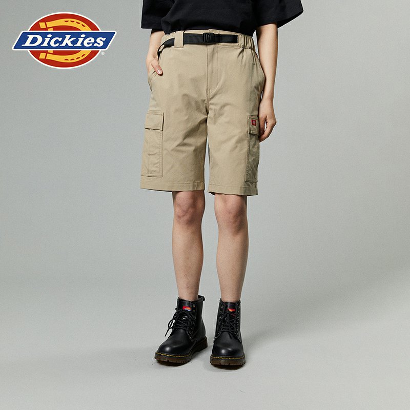 Dickies24春夏新品 松紧腰围腰带多口袋山系宽松休闲速干工装短裤 - 图2