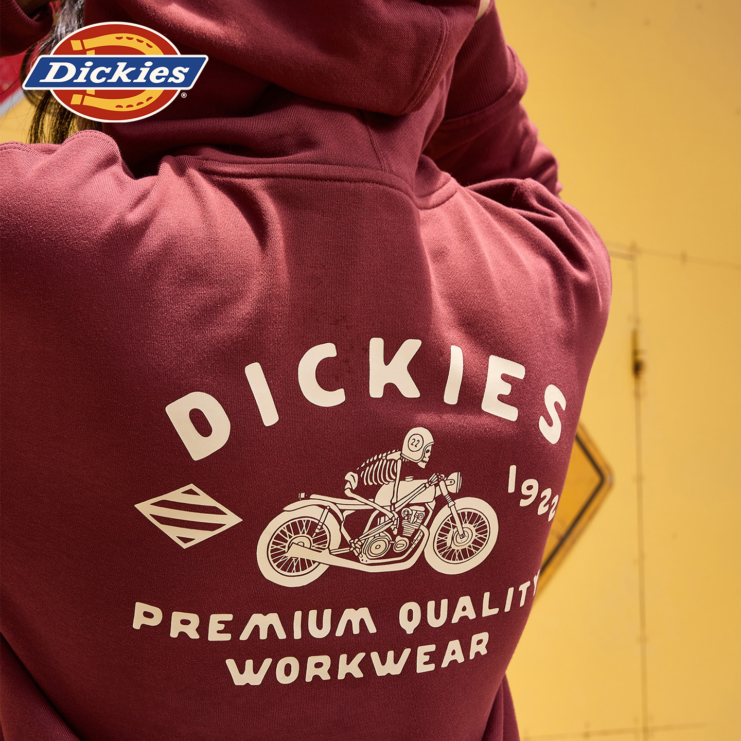 【预售】Dickies25秋冬新款复古大图案印花连帽卫衣宽松版型 男女