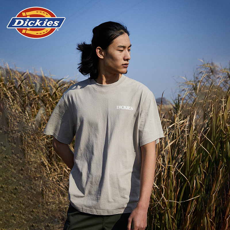 Dickies24春夏新款男女情侣同款背后印花宽松圆领短袖T恤内搭 - 图0