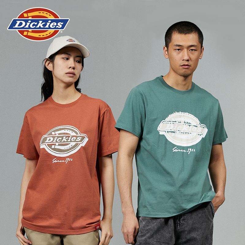 Dickies24春夏新款常规休闲大logo男女情侣同款圆领短袖T恤内搭 - 图1