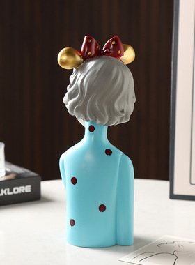 家居装饰治愈系蝴蝶女孩雕塑摆件