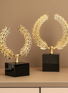 创意金属麦穗轻奢桌面摆件祝福