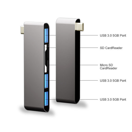 浮太USB C Typec笔记本扩展坞USB集分线器转换接头多口3.0HUB雷电3 电脑手机外接U盘一拖四usp接口延长 - 图2
