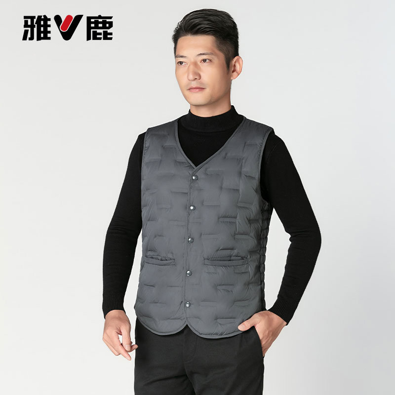 雅鹿冬季羽绒马甲男士大码保暖背心中老年内穿轻薄马夹羽绒服内胆,淘宝优惠券,粉丝福利购,淘宝优惠卷