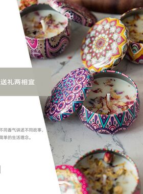 干花香薰蜡烛安神助眠卧室香氛房间室内持久熏香小众礼物伴手礼盒
