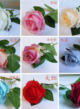 绒布红色粉色白色玫瑰花装饰