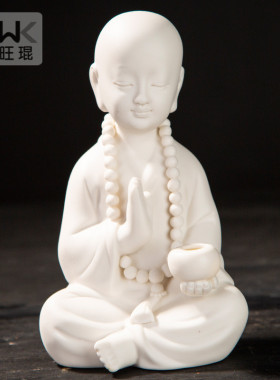 禅思茶宠摆件手工小沙弥陶瓷创意