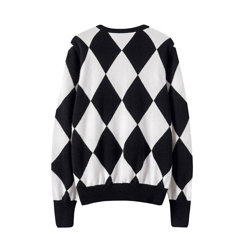 与生俱来好气质！！菱格圆领山羊绒衫女纯羊绒毛衣打底针织衫宽松,淘宝优惠券,粉丝福利购,淘宝优惠卷