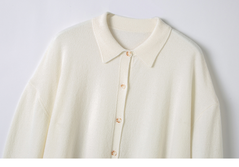 我爱死了！美！廓形衬衫羊绒衫女中长款开衫POLO领纯羊绒毛衣宽松,淘宝优惠券,粉丝福利购,淘宝优惠卷