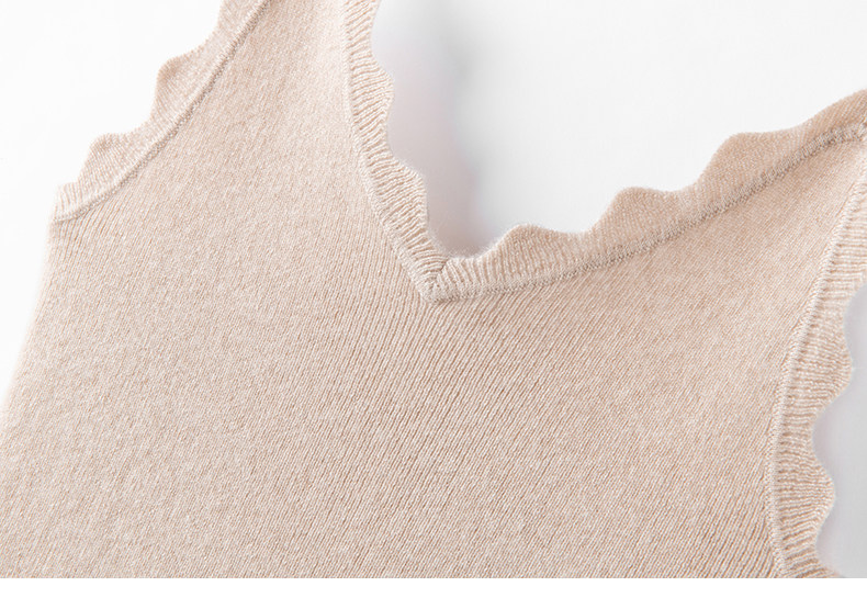 太美了~波浪纹V领羊绒吊带背心女纯羊绒毛衣内搭外穿针织吊带春夏,淘宝优惠券,粉丝福利购,淘宝优惠卷