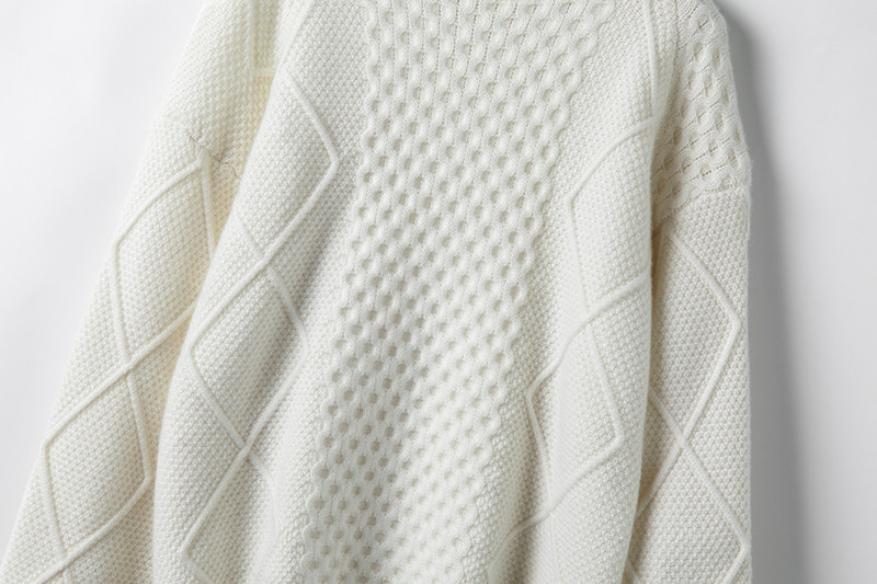 重工来袭！时尚始于颜值！喇叭廓袖绞花羊绒衫女圆领纯羊绒毛衣厚,淘宝优惠券,粉丝福利购,淘宝优惠卷