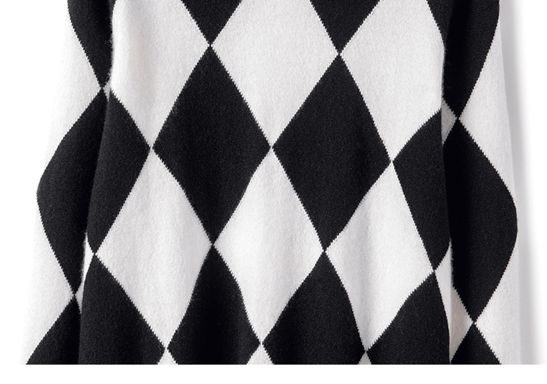 与生俱来好气质！！菱格圆领山羊绒衫女纯羊绒毛衣打底针织衫宽松,淘宝优惠券,粉丝福利购,淘宝优惠卷