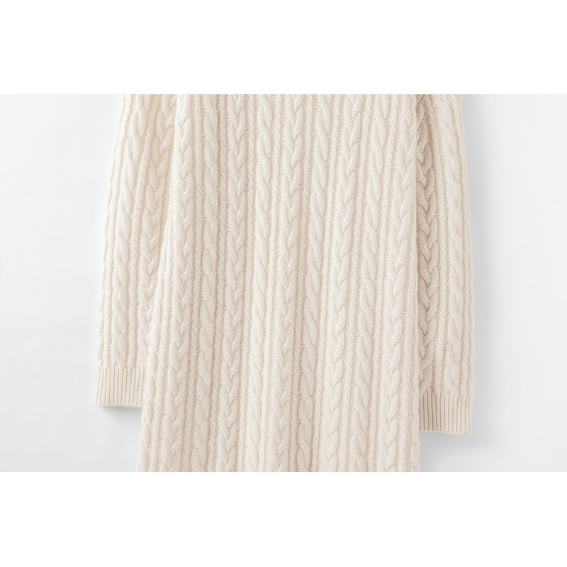 实穿人见人夸~重磅羊绒圆领套头奢贵100%纯羊绒绞花针织连衣裙,淘宝优惠券,粉丝福利购,淘宝优惠卷