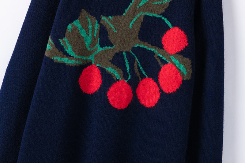 狂赞的一款！大克重加厚樱桃提花半高领羊绒衫女中长款羊绒连衣裙,淘宝优惠券,粉丝福利购,淘宝优惠卷