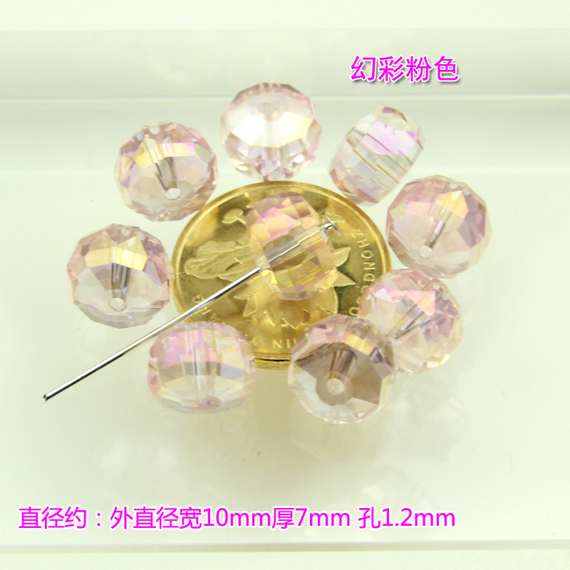 新款彩色人造水晶透明玻璃珠子吊坠项链挂珠DIY耳环耳线饰品配件 - 图3