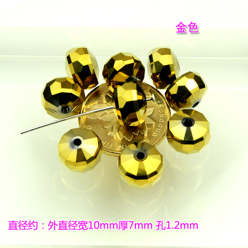 新款彩色人造水晶透明玻璃珠子吊坠项链挂珠DIY耳环耳线饰品配件 - 图2