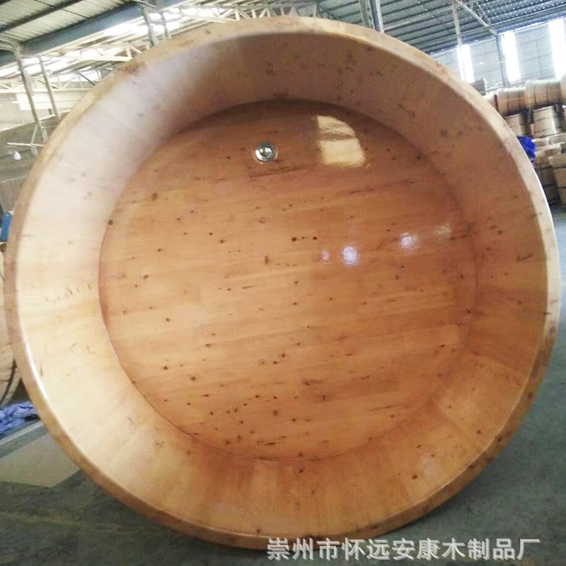 圆形泡澡木桶成人全身家用沐浴桶香柏木浴缸洗澡桶桑拿浴池瑶浴桶 - 图2