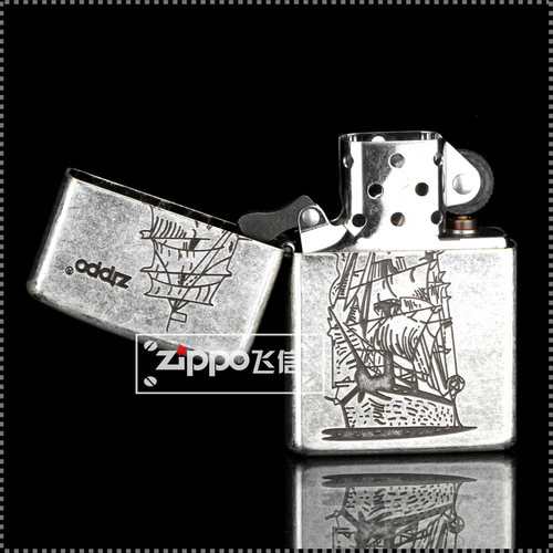 ZIPPO打火机官方正品 煤油防风芝宝古银一帆风顺男士朋友生日礼物 - 图1