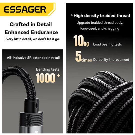 Cable auxiliar Essager Lightning tipo C a conector para auriculares de 3,5 mm