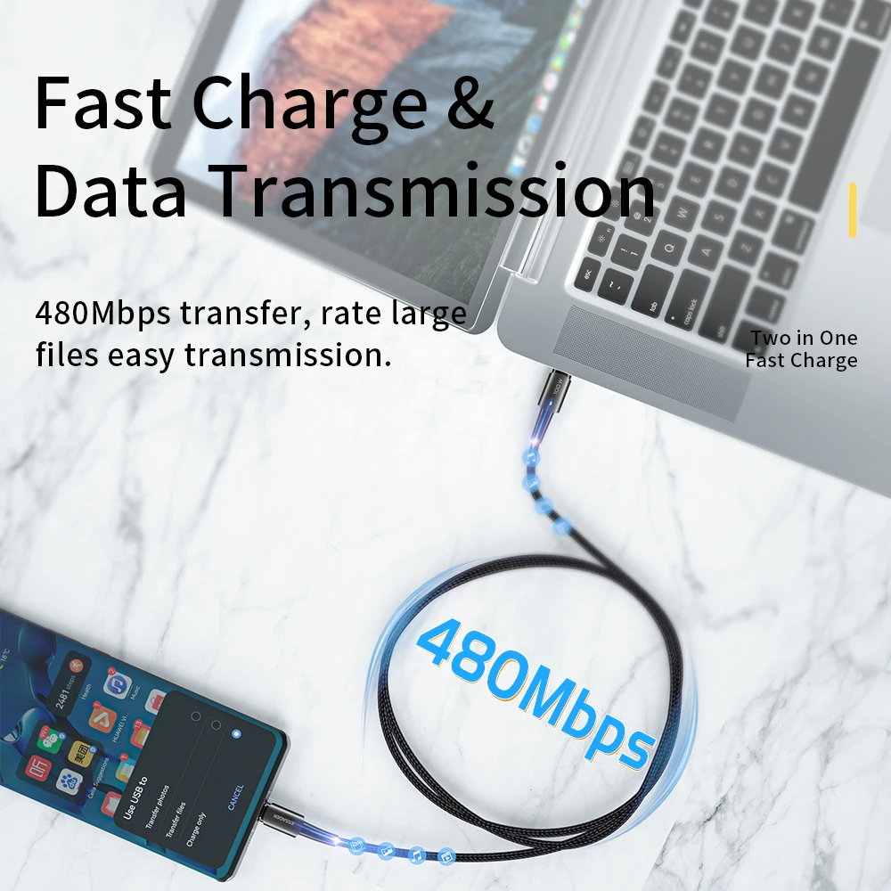 Essager 100W USB Type C To USB C Cable Fast Charging For Xiaomi Huawei P30 P40 Pro Samsung S21 Ultra - 图1