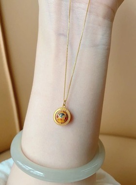 新中式藏族饰品扎基拉姆项链女ins国潮百搭吊坠轻奢宫廷风锁骨链