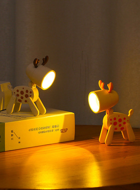 卡通小狗夜灯桌面台灯摆件可爱