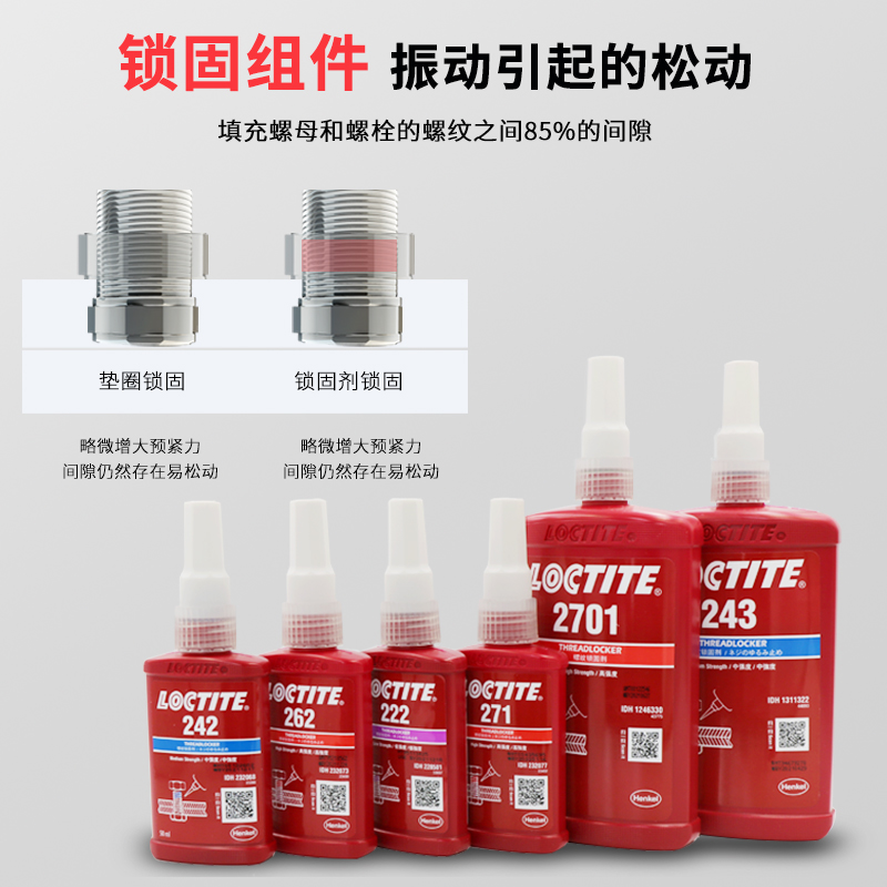 乐泰243螺丝紧固胶50ml242 262 272 277 290 2701螺纹锁固胶250ml - 图2