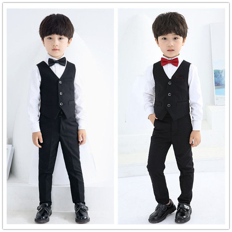 儿童西装套装男童礼服小主持人演出服花童韩版婚礼马甲三件套冬季,淘宝优惠券,粉丝福利购,淘宝优惠卷