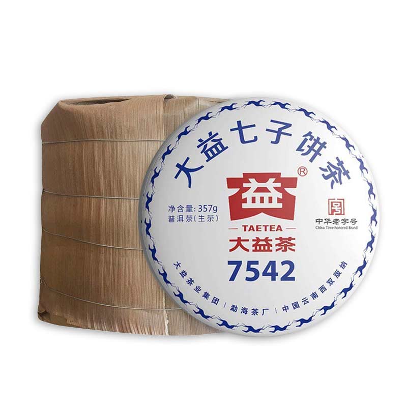 大益普洱茶7542生茶1801批次2018年云南七子饼茶357g*1饼/7饼提装-图3