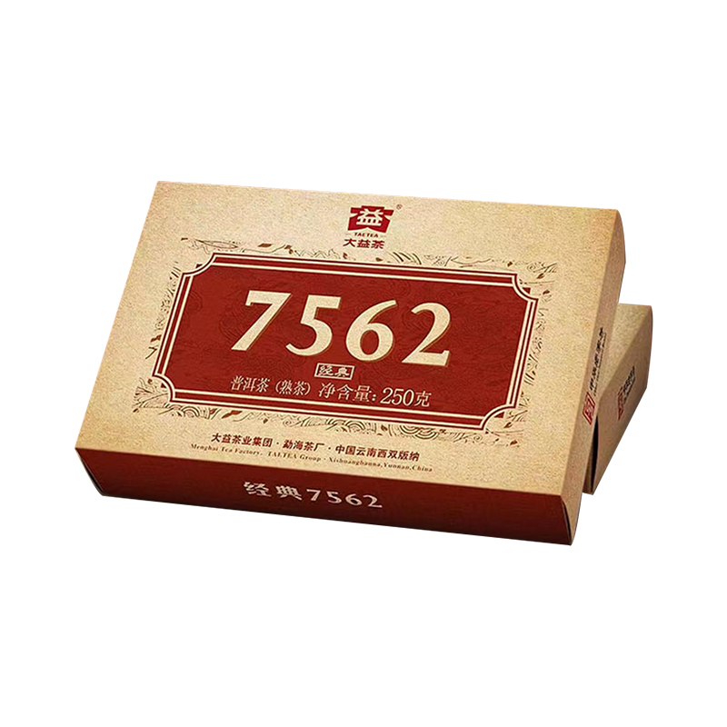 大益普洱茶7562熟茶砖茶250g云南茶砖2022年2201批次勐海茶厂茶砖 - 图3