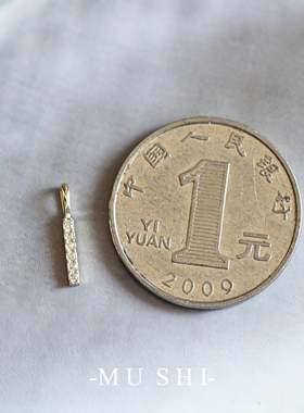 S925镀14K金简约几何吊坠项链女