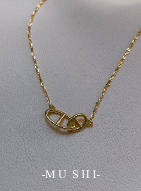 经典猪鼻子项链女s925纯银镀18K