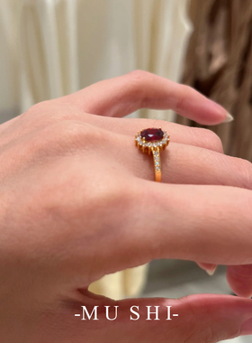 玫瑰陛戒指女s925纯银镀18K金