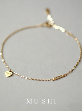 S925镀金爱心字母手链轻奢小众