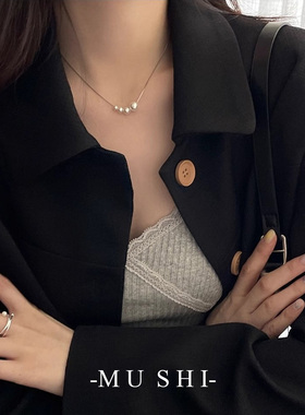 珍珠项链高级设计感小众s925银