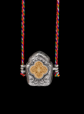 白铜释迦摩尼嘎乌盒饰品