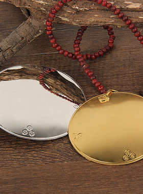 佛缘阁铜镜凹凸光面八卦随身挂件