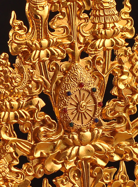 八宝树摆件金色吉祥八宝