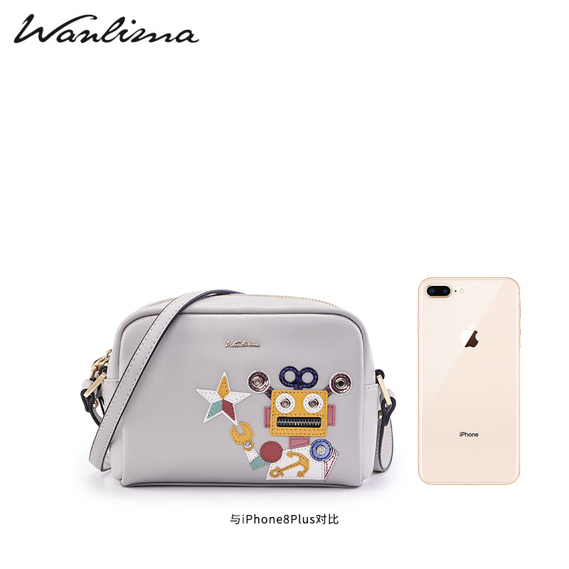 万里马单肩个性机器人卡通波士顿包 万里马女士包袋