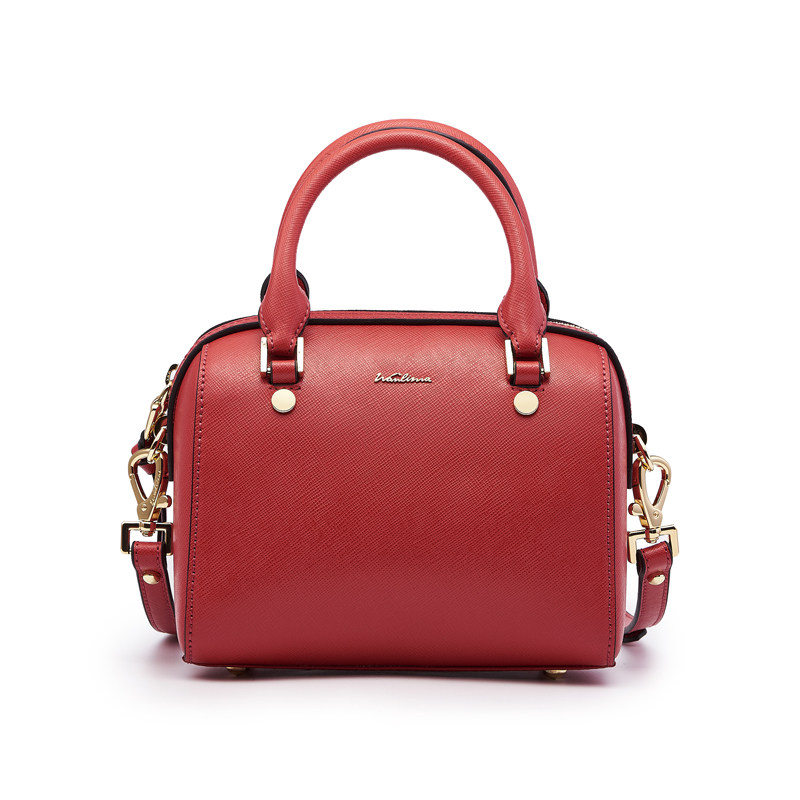 万里马2020新款红色单肩女新娘包包 万里马女士包袋