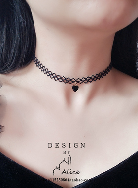 春夏新款潮白色蕾丝女带百搭项链