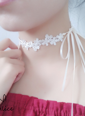 超仙蕾丝CHOKER少女锁骨链绑带