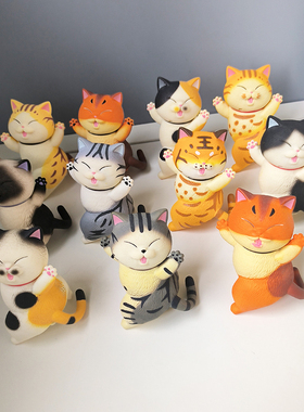 治愈系猫猫模型手办桌面摆件