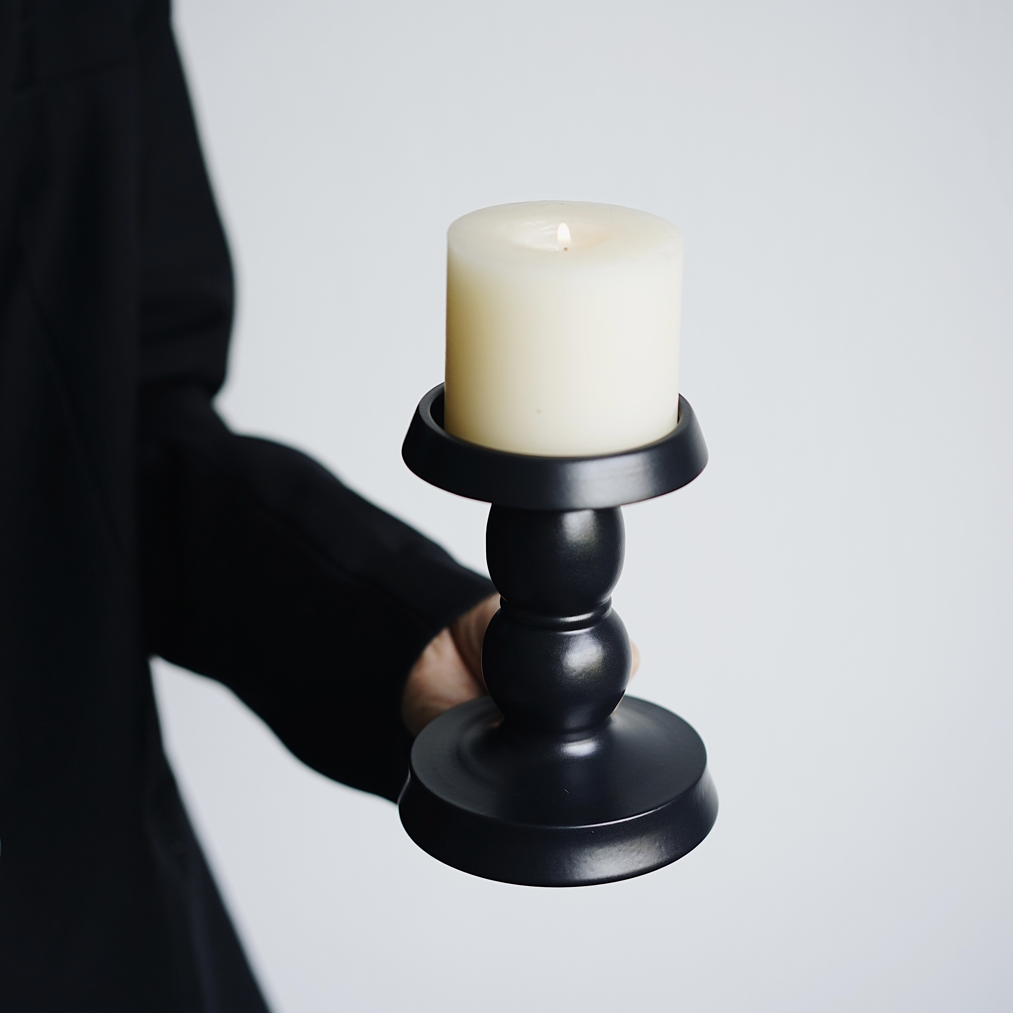 烛台美式复古黑色铁艺摆件蜡烛婚庆创意礼物餐桌家用装饰浪漫欧式 - 图2