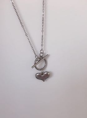 INS钛钢爱心桃心锁骨链包邮